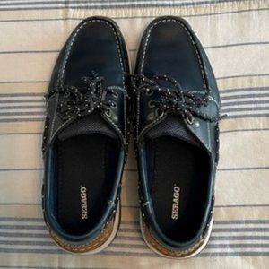 Sebago Navy Blue & Natural leather Helmsman model Sz. 11.5 men’s shoes